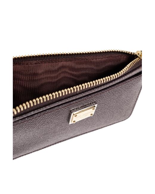 Dolce & Gabbana Purple Dauphine Logo Plaque Card Holder