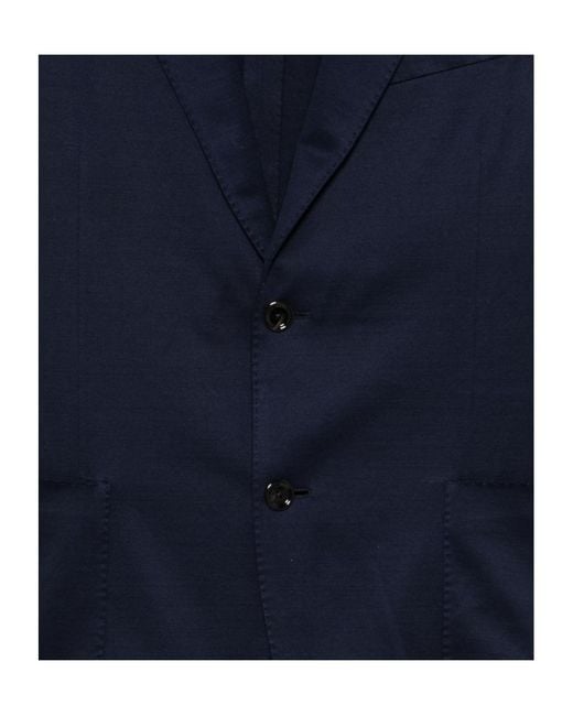 Lardini Blue Single-Breasted Patch-Pocket Blazer for men