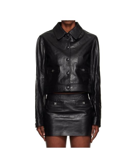 Amiri Black Buttoned Leather Jacket