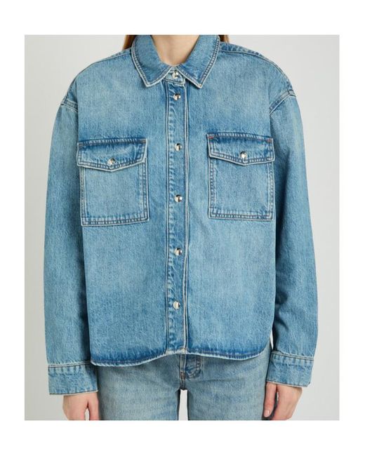 Anine Bing Blue Paxton Denim Shirt