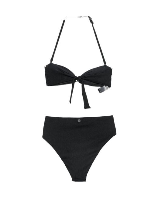Emporio Armani Black Logo-Plaque Bikini