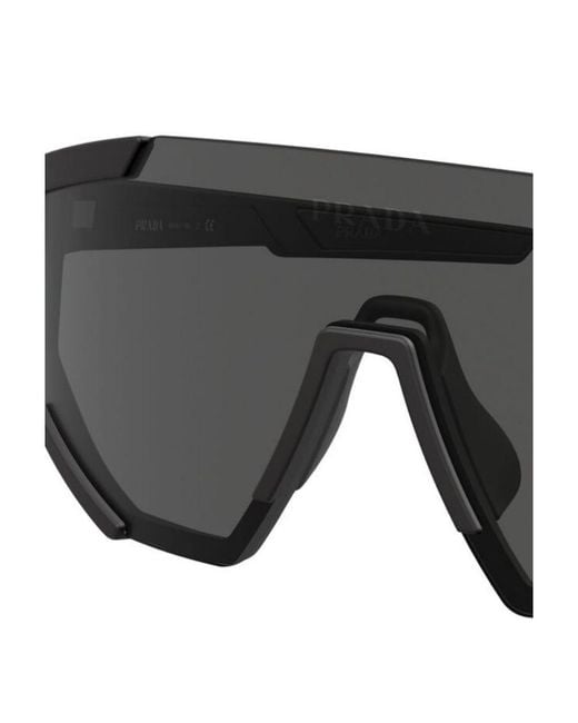 Prada Gray Eyewear Shield Frame Sunglasses for men