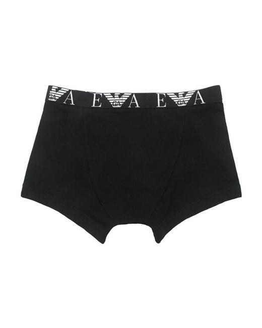 Emporio Armani Black Logo Boxer Panties Two-Pair for men