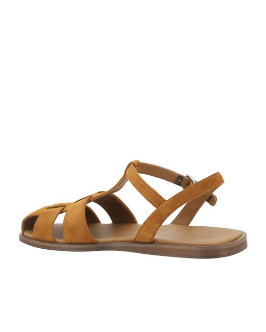 Church's Brown Suede Caged Design Buckle Closure Sandals