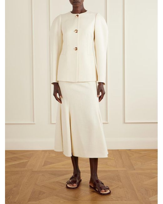 Gabriela Hearst White Fishtail Skirt