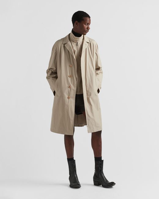 Prada Natural Cotton-Blend Overcoat for men