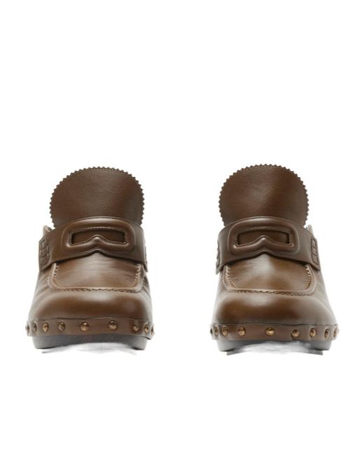 Burberry Brown Potter Stud Embellished Slip-On Mules