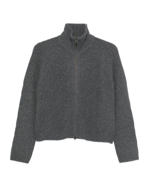 Lisa Yang Gray Zip-Up Cardigan