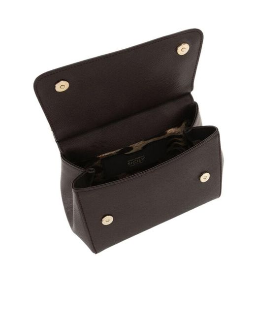 Dolce & Gabbana Black Medium Sicily Handbag