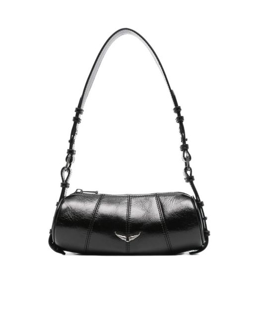 Zadig & Voltaire Black Zippered Shoulder Bag