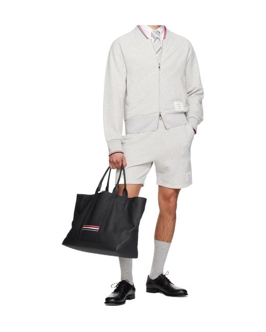 Thom Browne Gray Drawstring Shorts for men