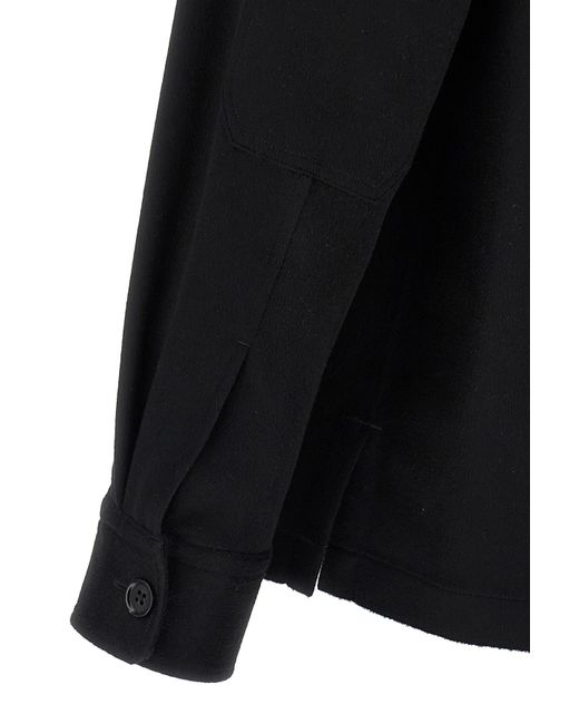 Zegna Black Cashmere Pocket-Detail Overshirt for men