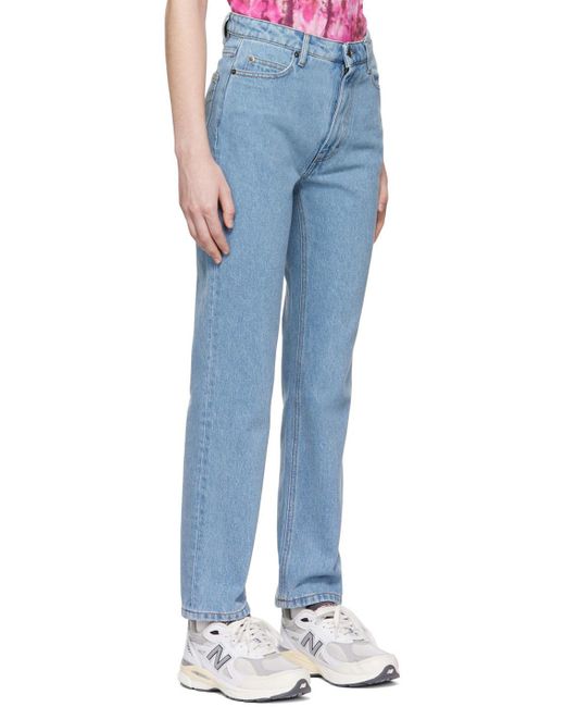AMI Blue Logo-Patch Denim Jeans