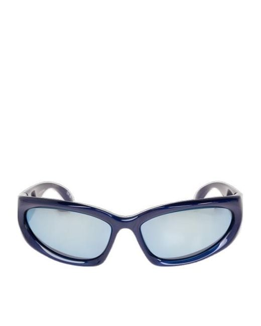 Balenciaga Blue Swift Oval-Frame Sunglasses for men