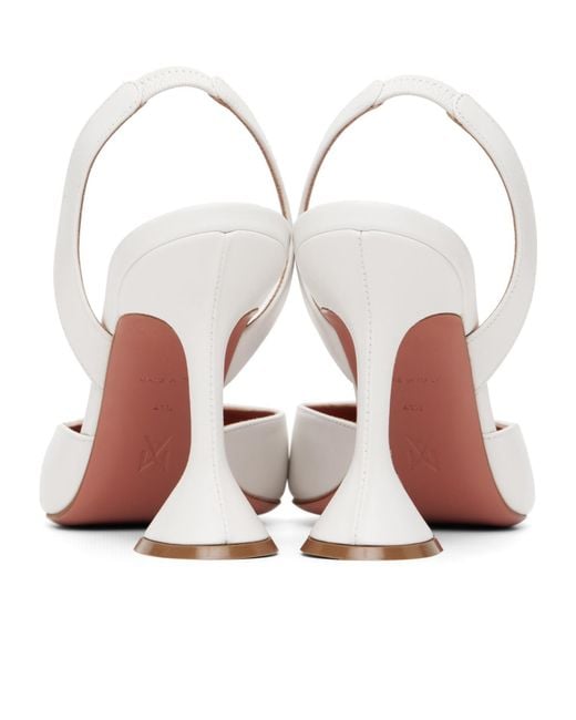 AMINA MUADDI White Holli Sling 95 Pointed-Toe High-Heeled Sandals