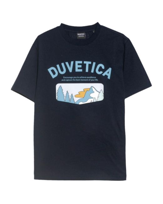 Duvetica Blue Short Sleeve T-Shirt for men