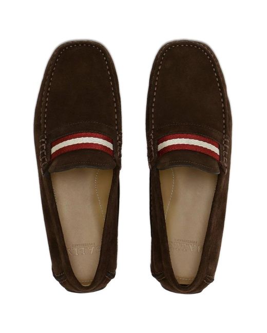 Bally Brown Logo Business Casual Shoes for men