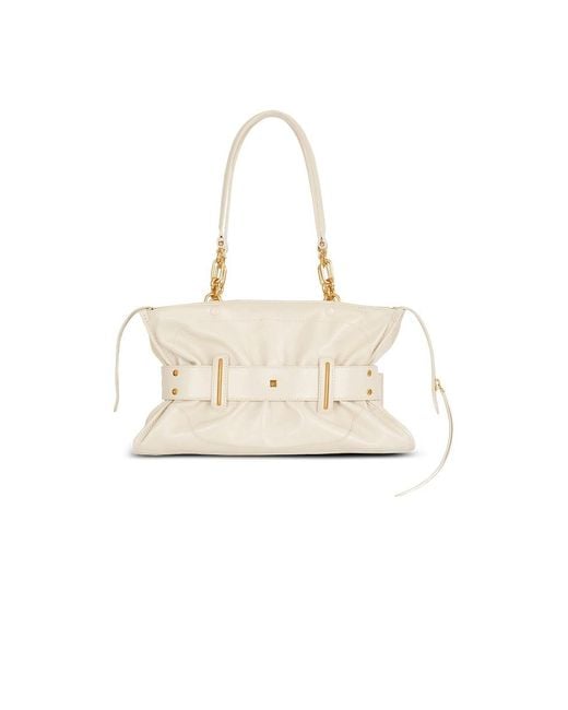 Balmain White Anthem Buckled Shoulder Bag