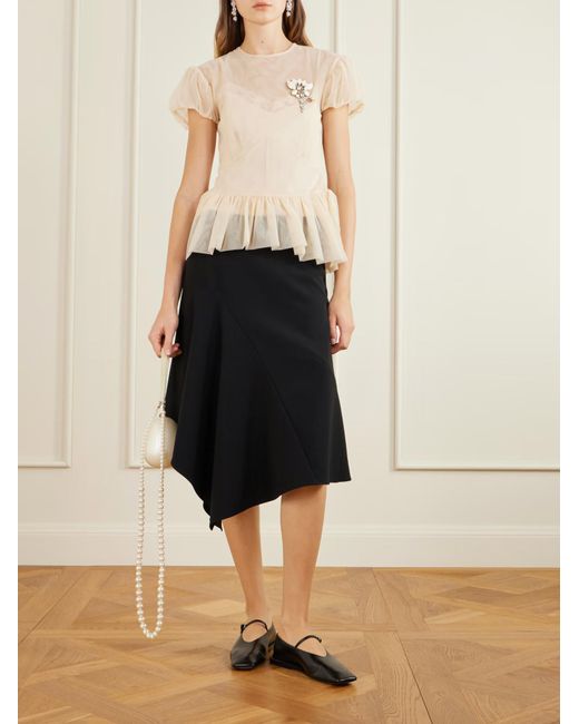 Simone Rocha White Top With Ruffles