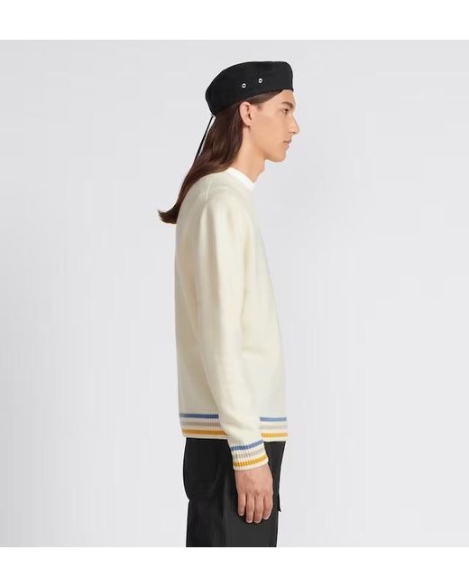 Dior White Homme Crewneck Long-Sleeved Jumper for men