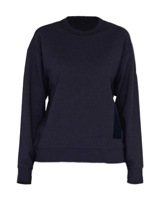 Emporio Armani Blue Round Collar Long Sleeve Sweater