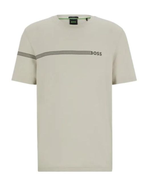 Boss White Boss Logo Detailed Crewneck T-Shirt for men