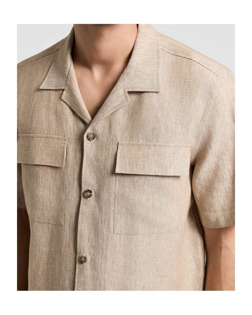 Peserico Natural Short-Sleeved Pocket Shirt for men