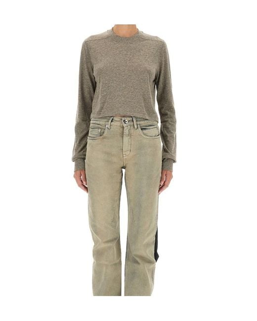 Rick Owens Natural Long-Sleeved T-Shirt