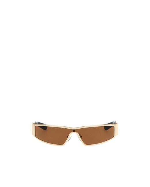 McQueen White Eyewear Rectangular Frame Sunglasses