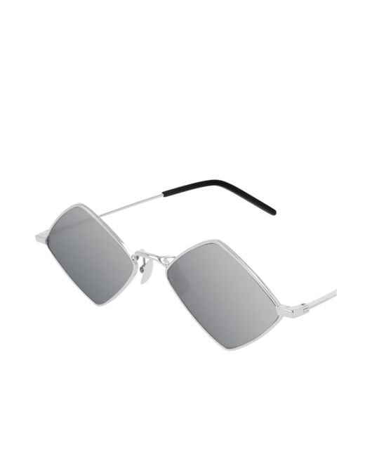 Saint Laurent White Metal Frame Sunglasses for men