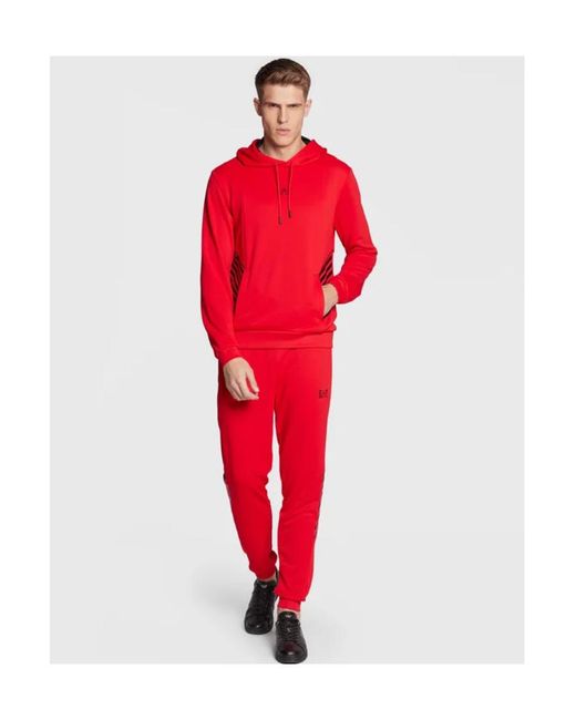 EA7 Red Logo Sports Sweater for men