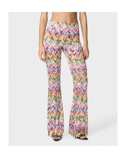 Missoni White Chevron-Pattern Trousers