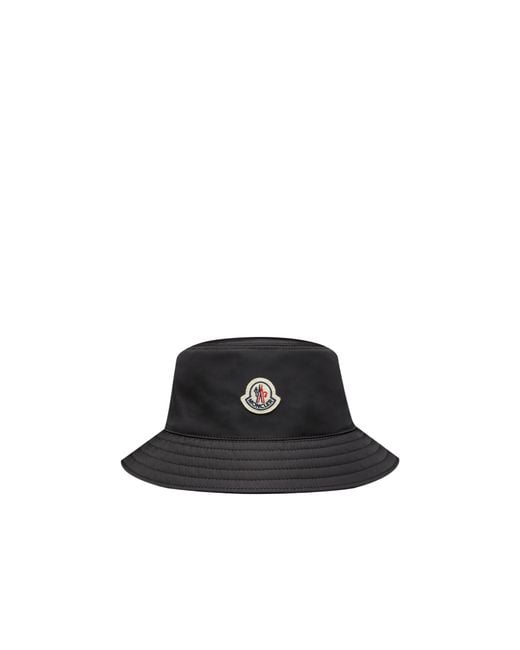 Moncler Black Logo Patch Bucket Hat for men