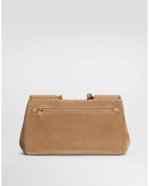 Dolce & Gabbana Natural Medium Sicily Foldover Top Tote Bag