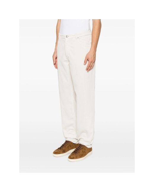 Brunello Cucinelli Green Corduroy Five-Pocket Trousers for men