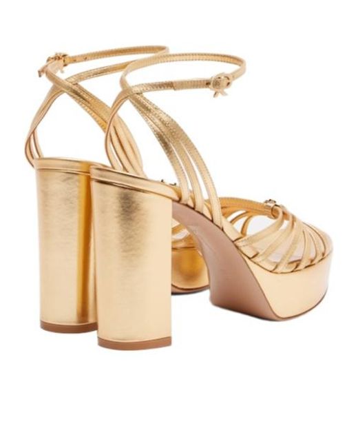 Gianvito Rossi Metallic Leather Platform Sandals