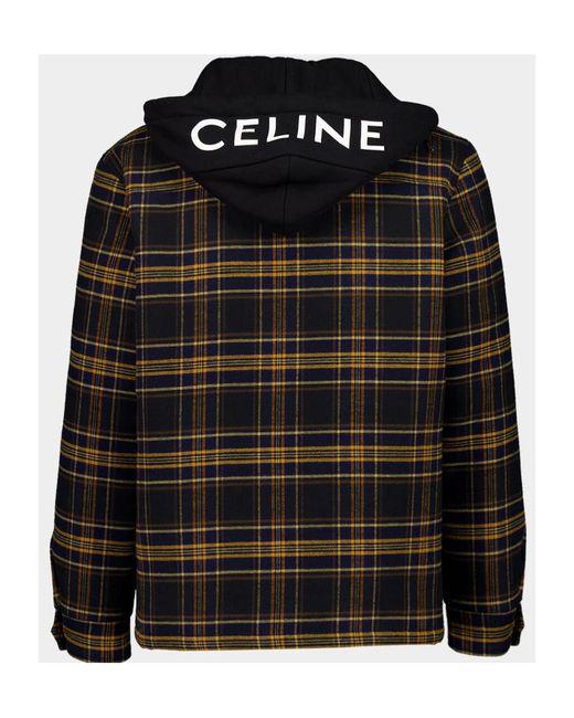 Céline Black Hooded Overshirt for men