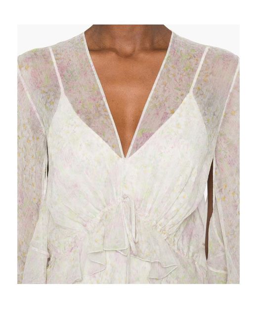 Alberta Ferretti White Short Sleeve Dress