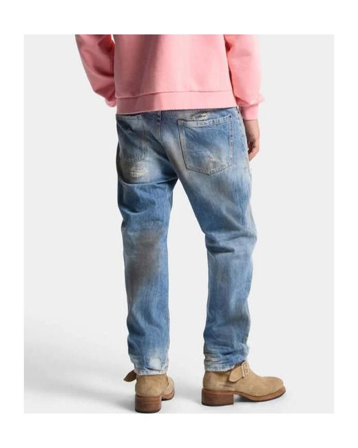 DSquared² Blue Light Dirty Wash Bro Distressed Jeans for men