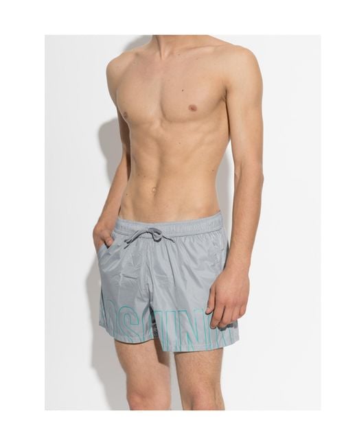 Moschino Blue Drawstring Swim Trunks for men