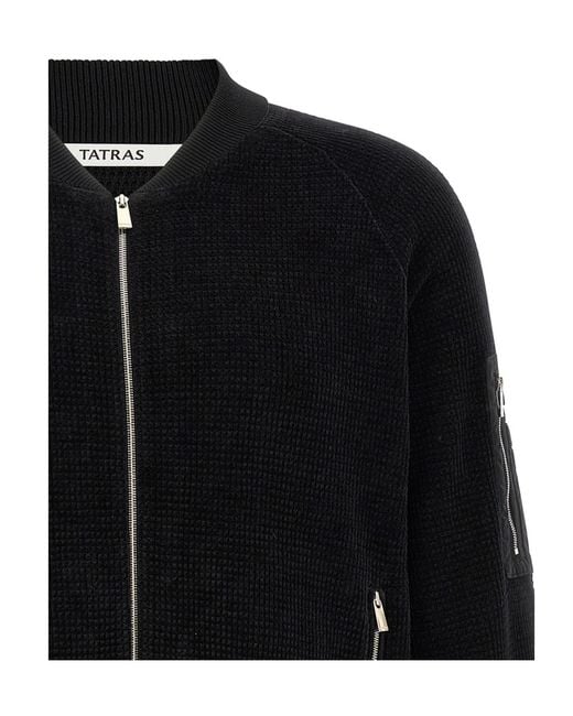 Tatras Black Gavrio Waffle Bomber Jacket for men
