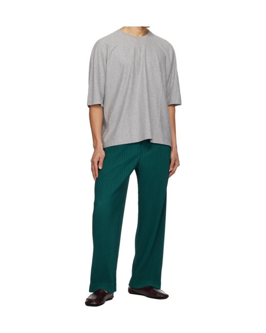 Homme Plissé Issey Miyake Gray Issey Miyake Oversized Short Sleeve T-Shirt for men