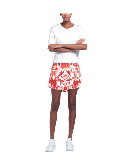 Farm Rio Red Floral-Print Shorts