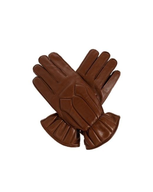 DSquared² Brown Quilted Gloves for men
