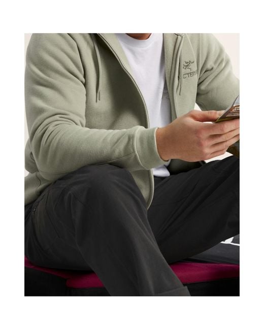 Arc'teryx Gray Emblem Fleece Full Zip Hoody for men