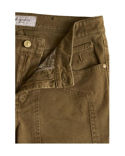 Jeckerson Green Casual Pants With Belt Loops for men