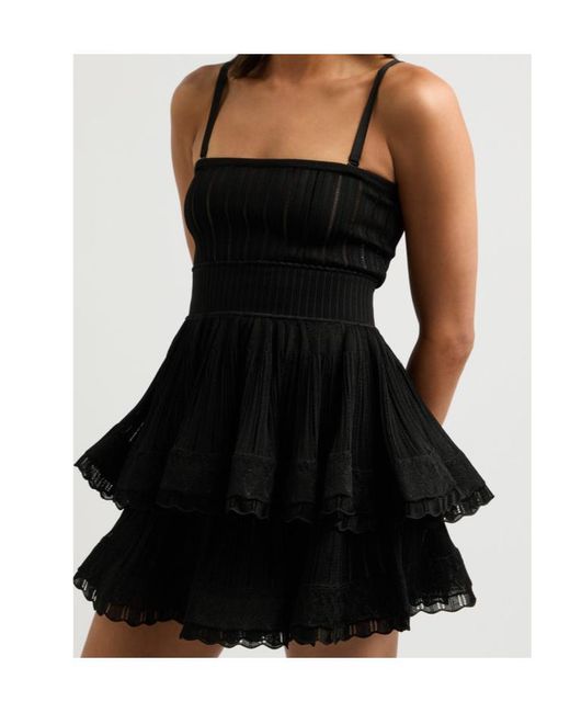 Alaïa Black Crinoline Ribbed-Knit Top