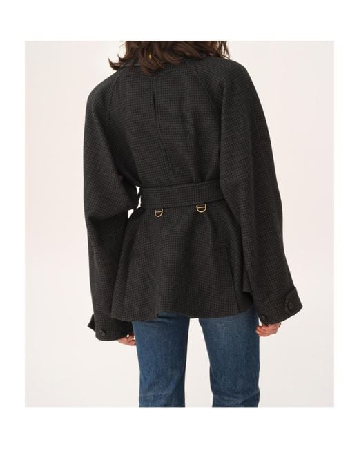 Chloé Black Chloé Houndstooth Hunting Jacket