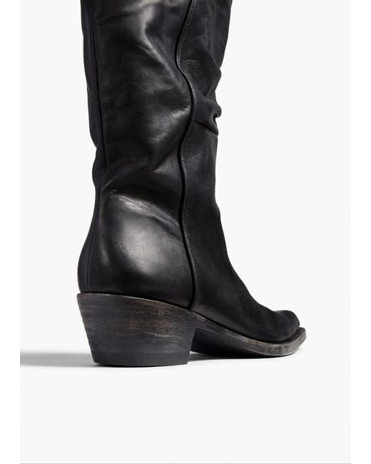 Khaite Black Pointed Toe Slip-On Boots