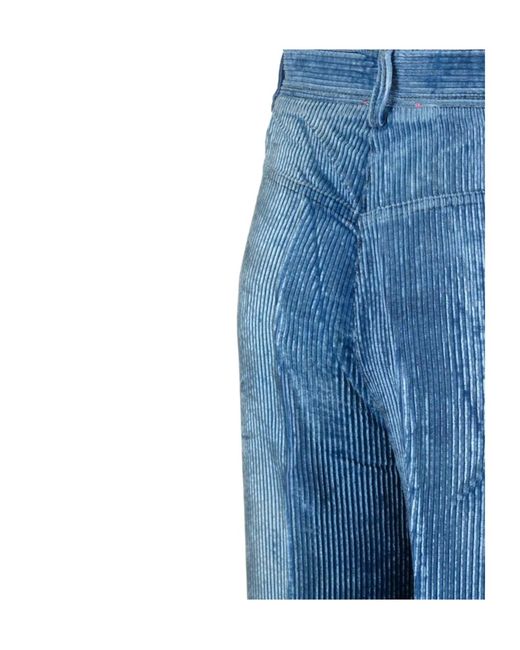 Forte_forte Blue Degrade Denim Velvet Wide-Leg Pants